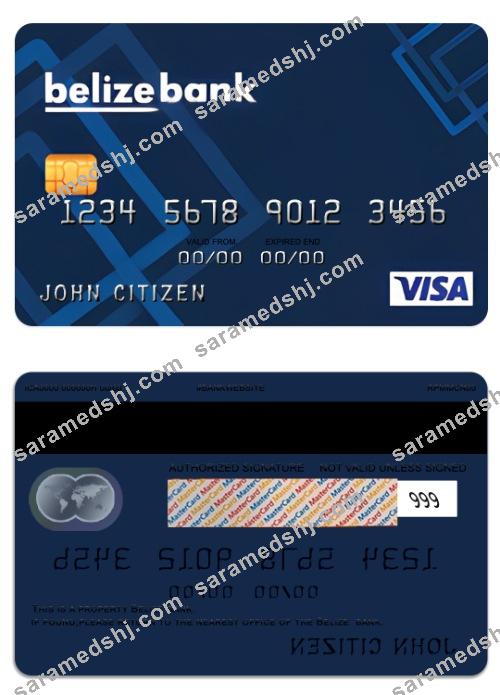 Belize Belize bank visa classic card
